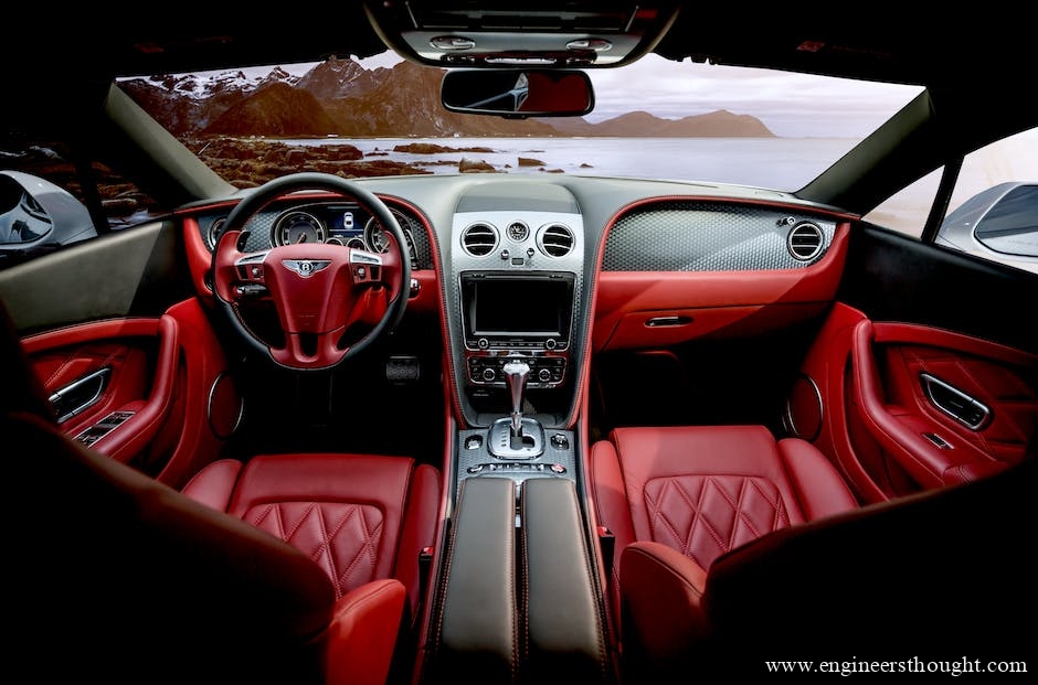 car with red interior